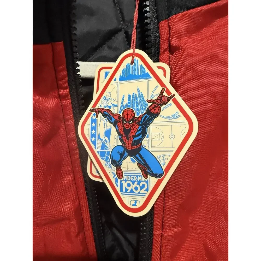 NWT Marvel NBA Spider-Man Starter Jacket Coat Vest Exclusive Zip-Off Sleeves L
